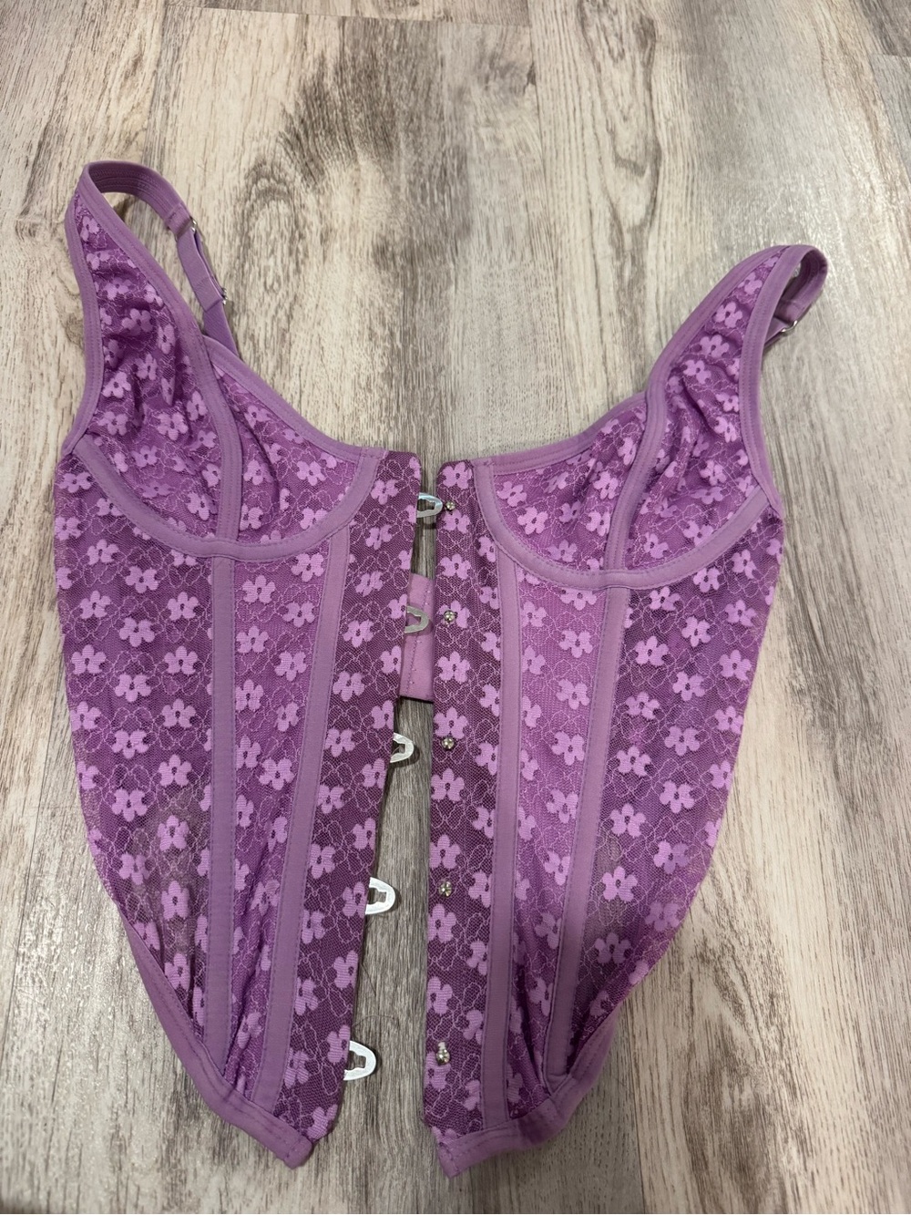 Purple Lace Bustier Corset Top